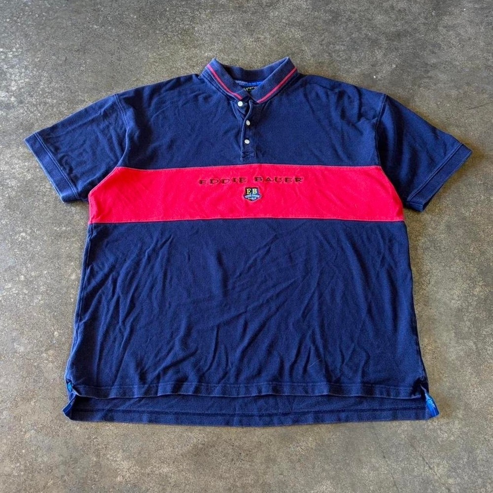 2000s eddie bauer striped polo